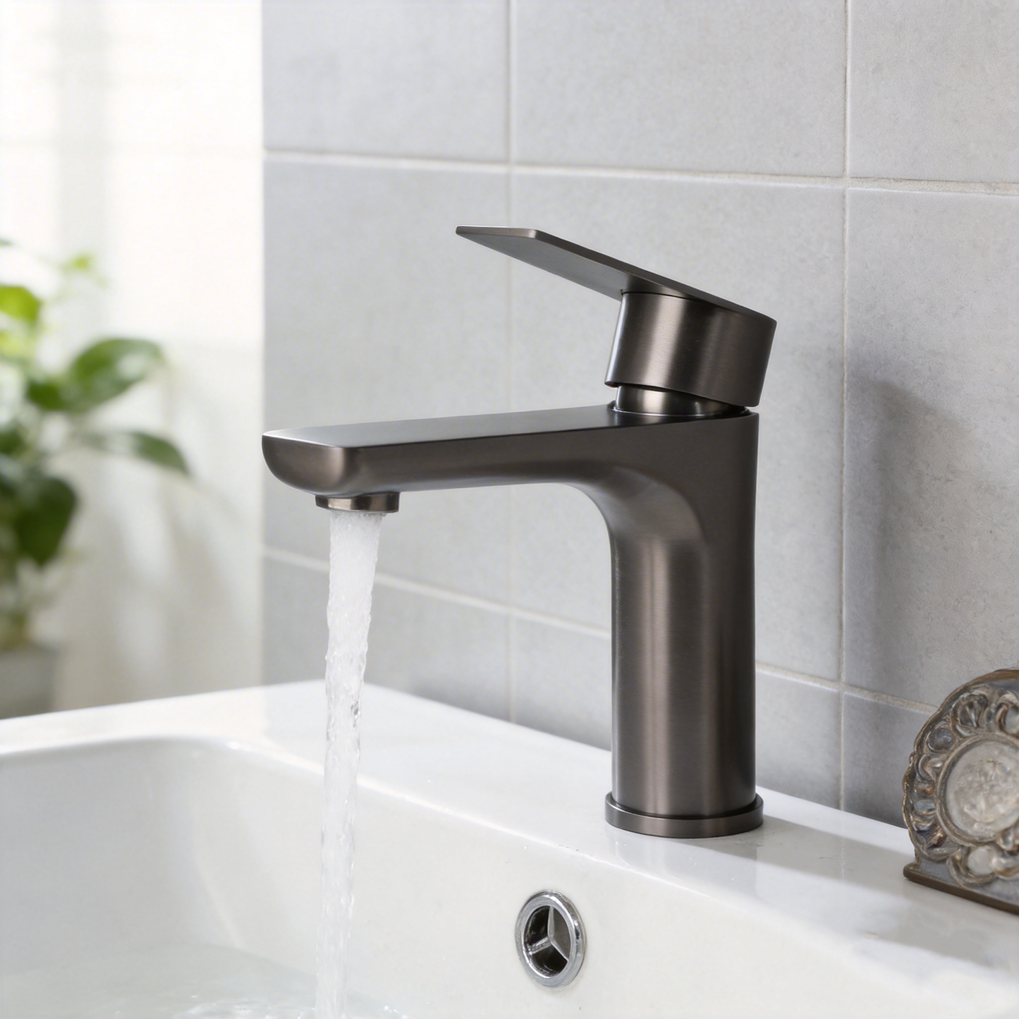 Wastafelkraan gun metal – moderne mengkraan