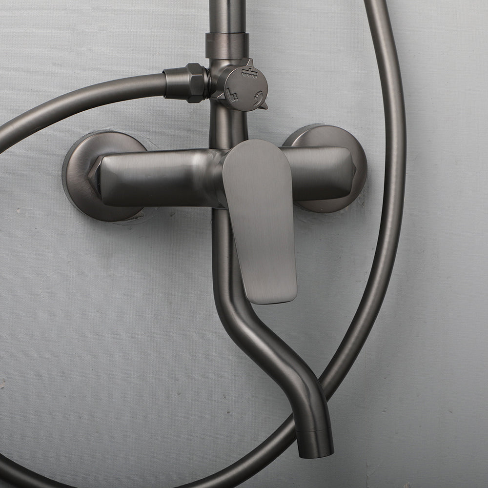 Gun metal surface-mounted shower rain shower