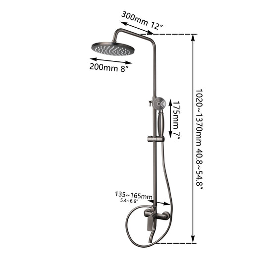 Gun metal surface-mounted shower rain shower