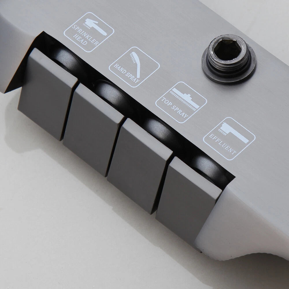 Gun metal luxe doucheset met 4-weg omsteller – hoofddouche, handdouche, bidetsproeier en vaste badkraan