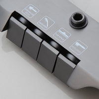 Gun metal luxe doucheset met 4-weg omsteller – hoofddouche, handdouche, bidetsproeier en vaste badkraan