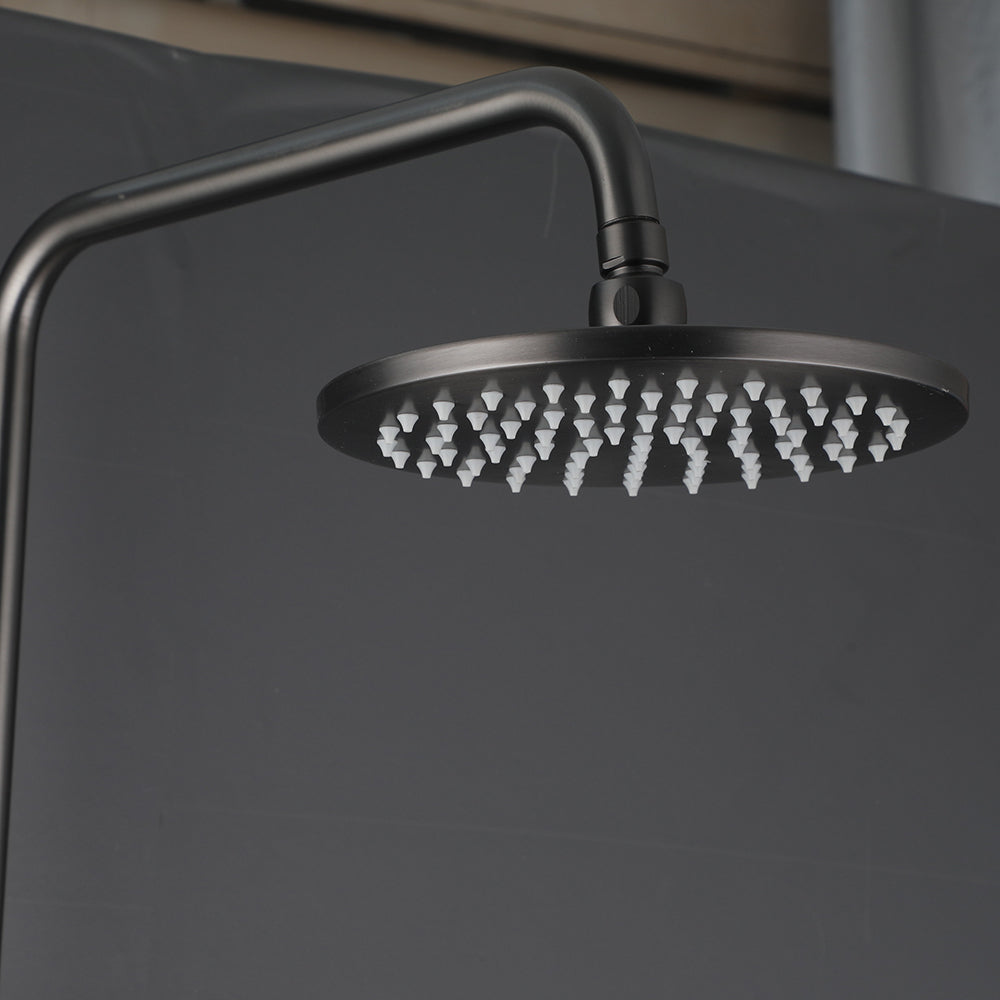 Gun metal opbouw doucheset met regendouche en handdouche