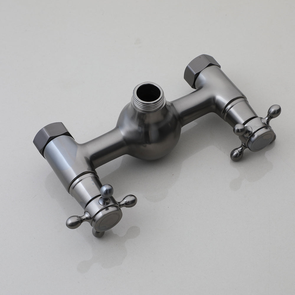 Gun metal opbouw doucheset met regendouche en handdouche