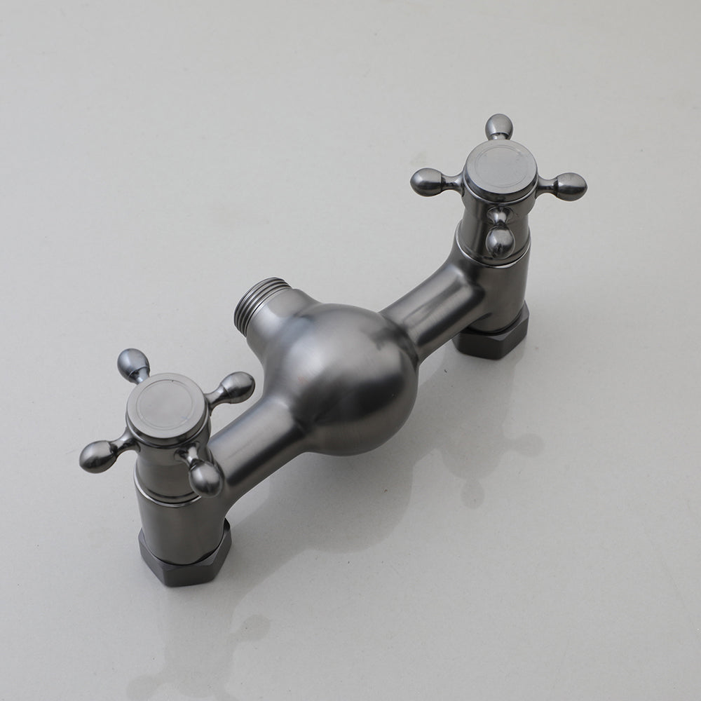 Gun metal opbouw doucheset met regendouche en handdouche