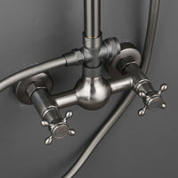 Gun metal opbouw doucheset met regendouche en handdouche