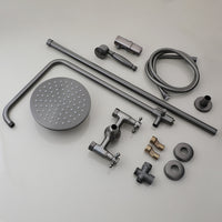 Gun metal opbouw doucheset met regendouche en handdouche