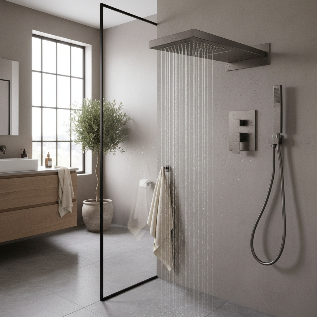 Luxury Gun Metal Built-in Rain Shower