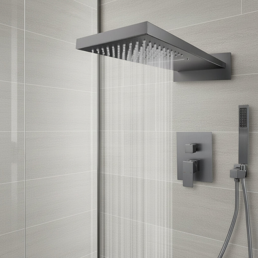 Luxury Gun Metal Built-in Rain Shower