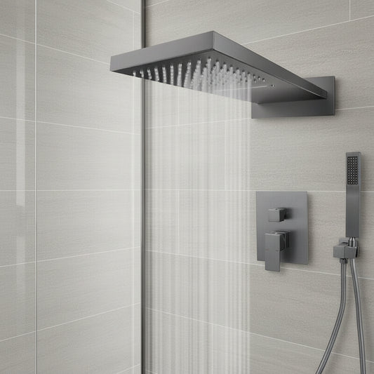 Luxe Gun Metal Inbouw Regendouche