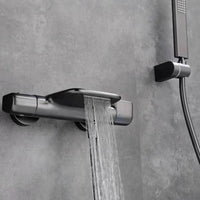 Gun metal thermostatische badkraan met handdouche