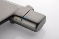 Gun metal thermostatische badkraan met handdouche