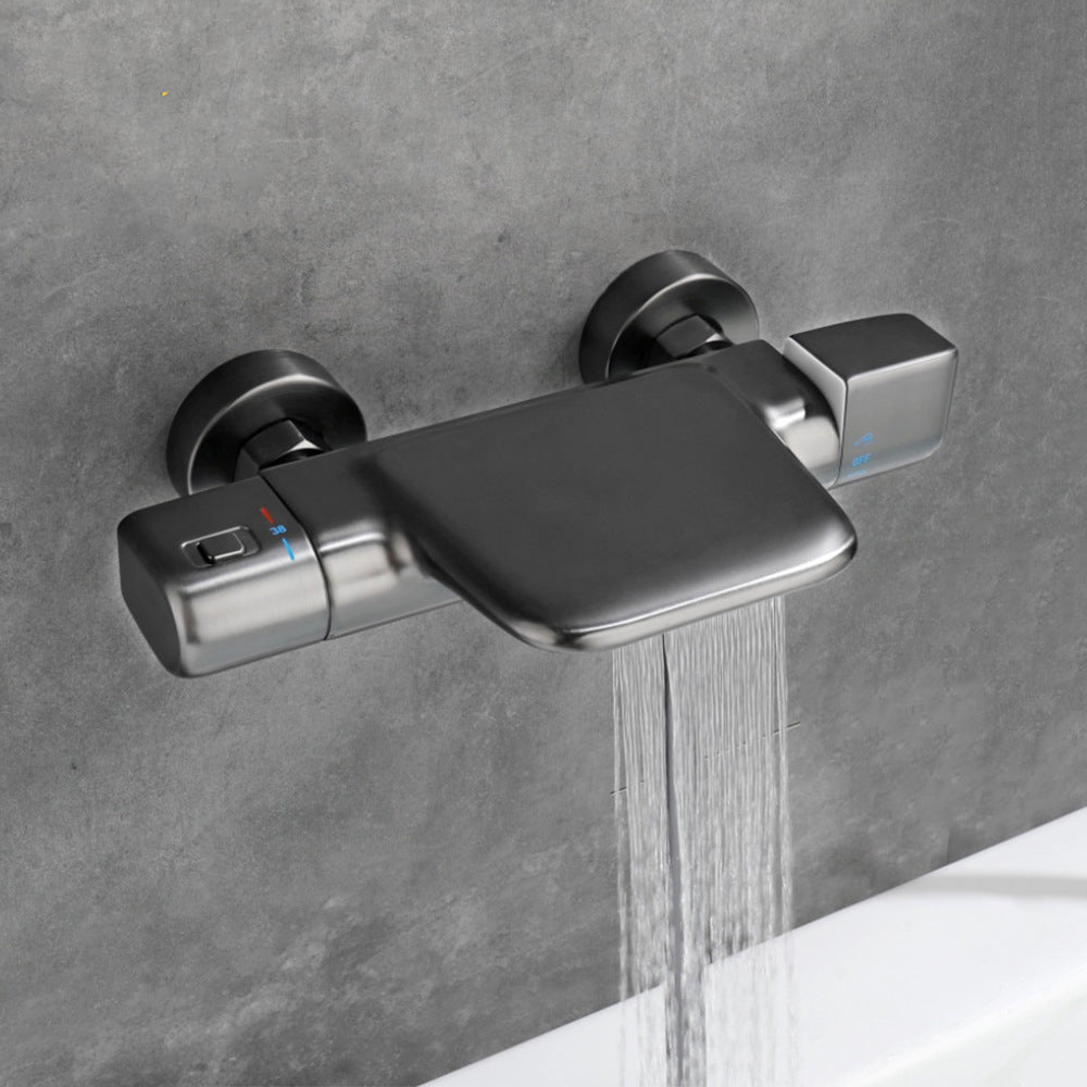 Gun metal thermostatische badkraan met handdouche