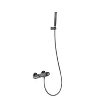 Gun metal thermostatische badkraan met handdouche