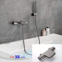 Gun metal thermostatische badkraan met handdouche