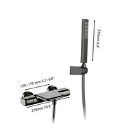 Gun metal thermostatische badkraan met handdouche