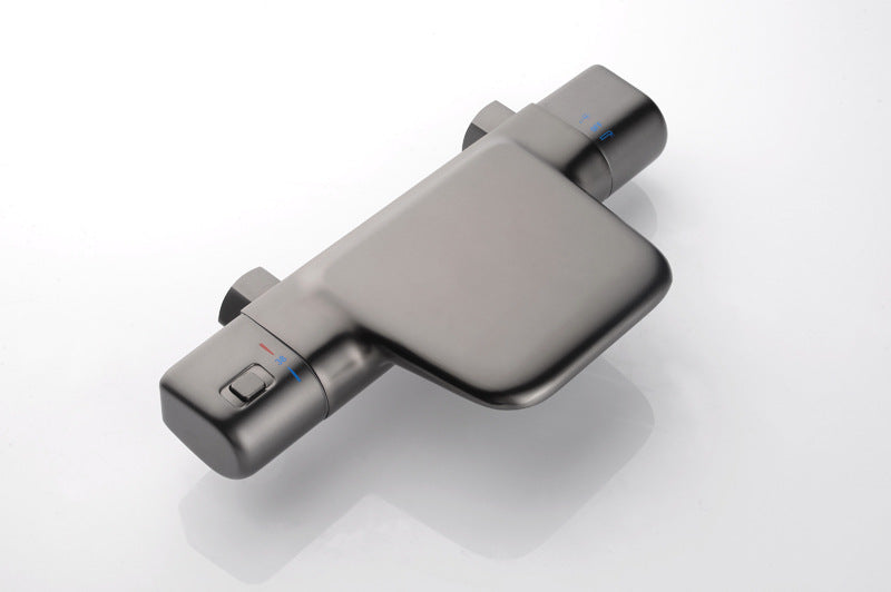 Gun metal thermostatische badkraan met handdouche