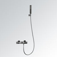 Gun metal thermostatische badkraan met handdouche