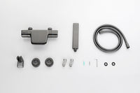 Gun metal thermostatische badkraan met handdouche
