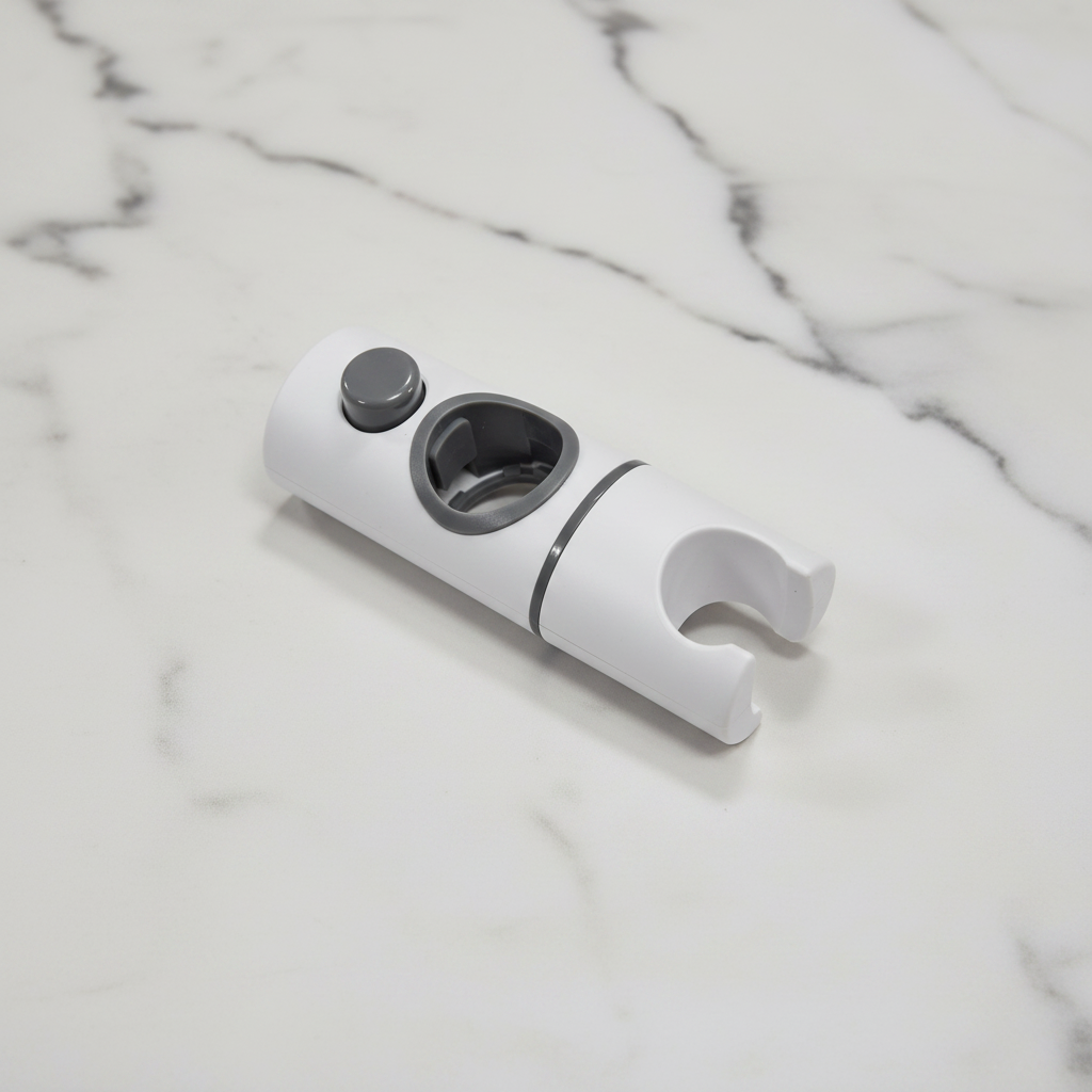 Witte handdouchehouder voor glijstang 25 mm