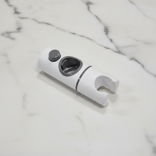 Witte handdouchehouder voor glijstang 25 mm