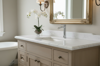 Hoge chroom wastafelmengkraan met waterval-uitloop