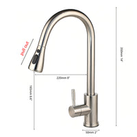 Geborsteld nikkel keukenkraan met uittrekbare sproeikop