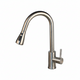Geborsteld nikkel keukenkraan met uittrekbare sproeikop