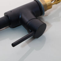 Zwarte keukenkraan met uittrekbare sproeikop