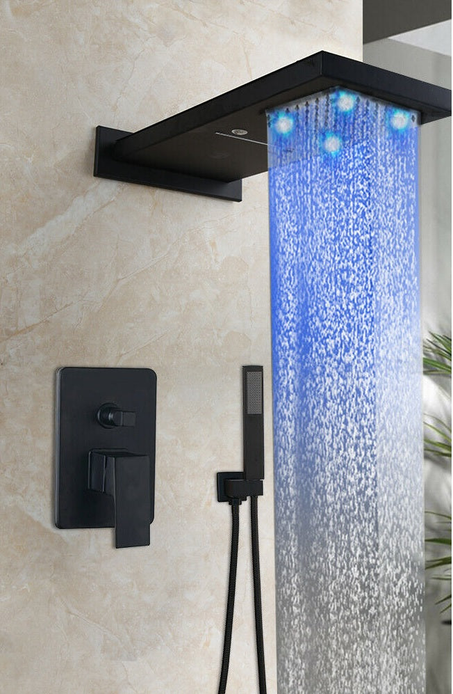 Zwarte LED douche