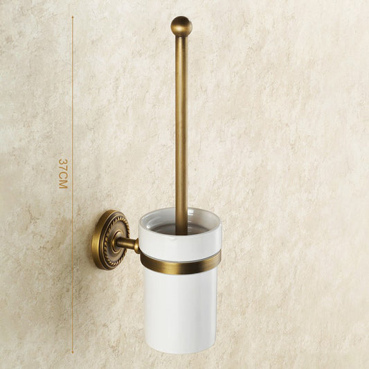 Landelijke toiletborstel met houder bronskleur – wandmontage