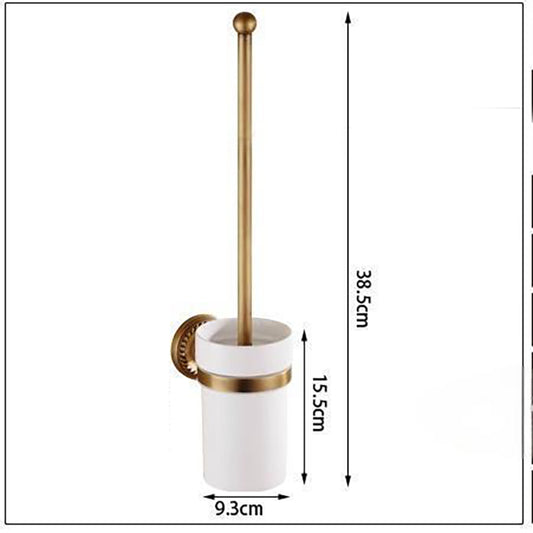 Badique Landelijke toiletborstel met houder bronskleur – wandmontage