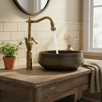 Hoog model landelijke mengkraan | Bronskleurig