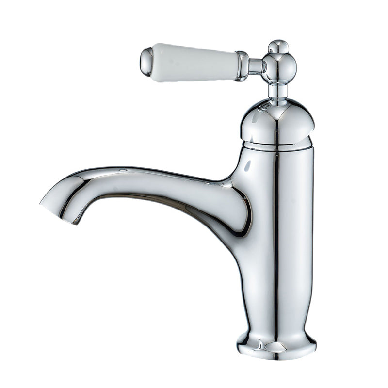 Chroom nostalgische wastafelkraan met keramische hendel