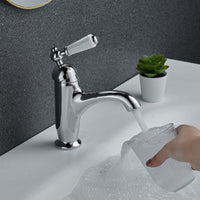 Chroom nostalgische wastafelkraan met keramische hendel