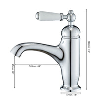 Chroom nostalgische wastafelkraan met keramische hendel