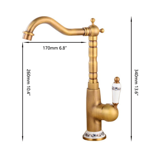 Country-style washbasin mixer | Bronze-colored with ceramic lever