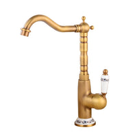 Country-style washbasin mixer | Bronze-colored with ceramic lever