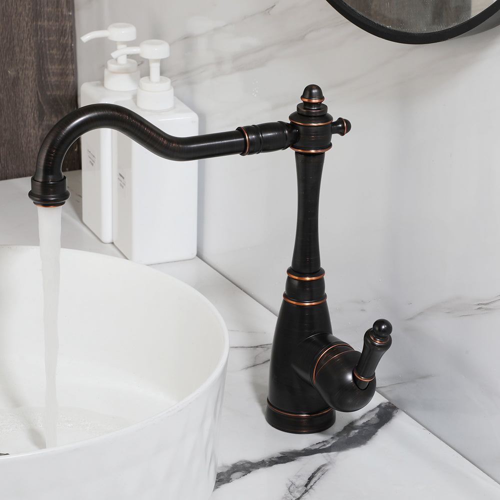 Country washbasin tap oil bronze color 