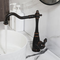 Country washbasin tap oil bronze color 