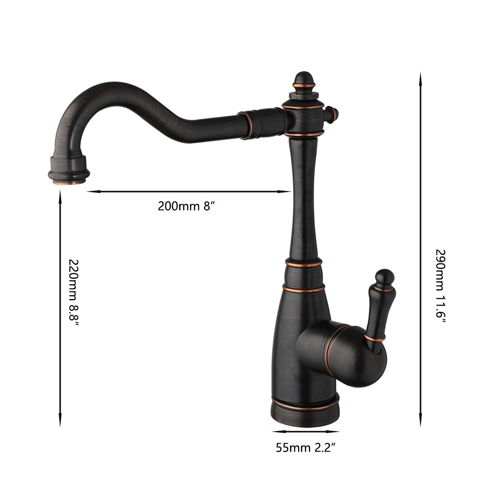 Country washbasin tap oil bronze color 