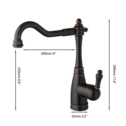 Country washbasin tap oil bronze color 