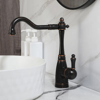 Country washbasin tap oil bronze color 