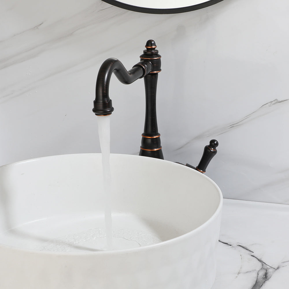 Country washbasin tap oil bronze color 