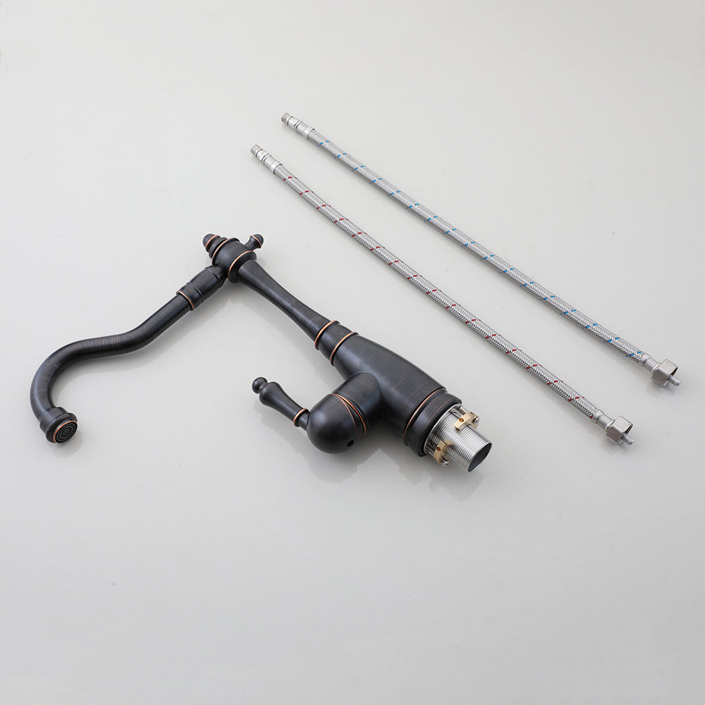 Country washbasin tap oil bronze color 