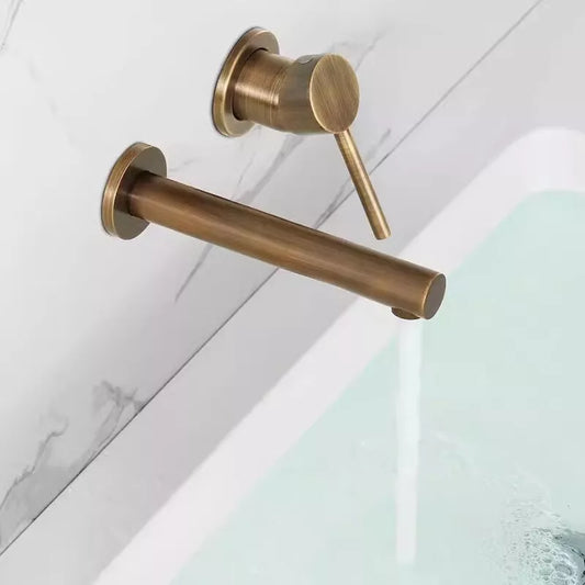 Muurkraan in brons met inbouwdeel