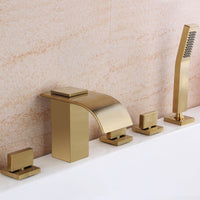 5-delige waterval badkraan – geborsteld goud