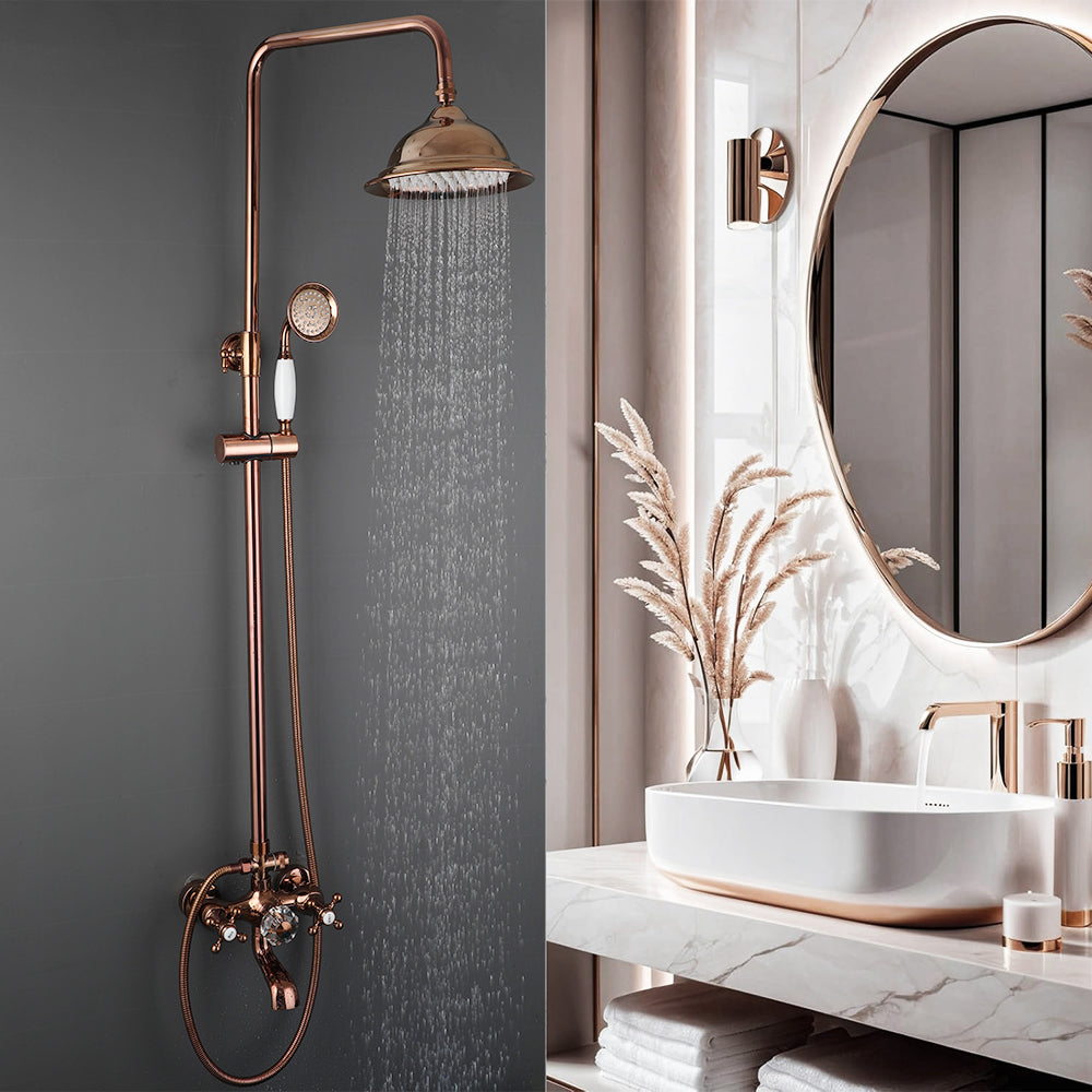 Luxueuze opbouw regendouche – roségoud