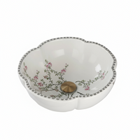 Malvizza Elegante Keramische Waskom – Bloemmotief