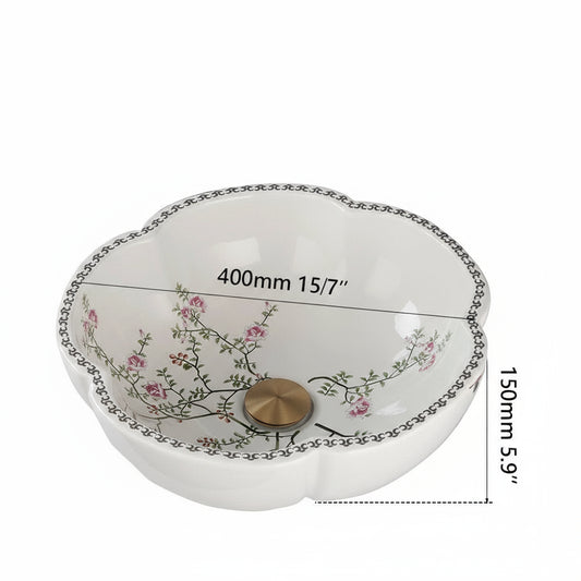 Malvizza Elegante Keramische Waskom – Bloemmotief