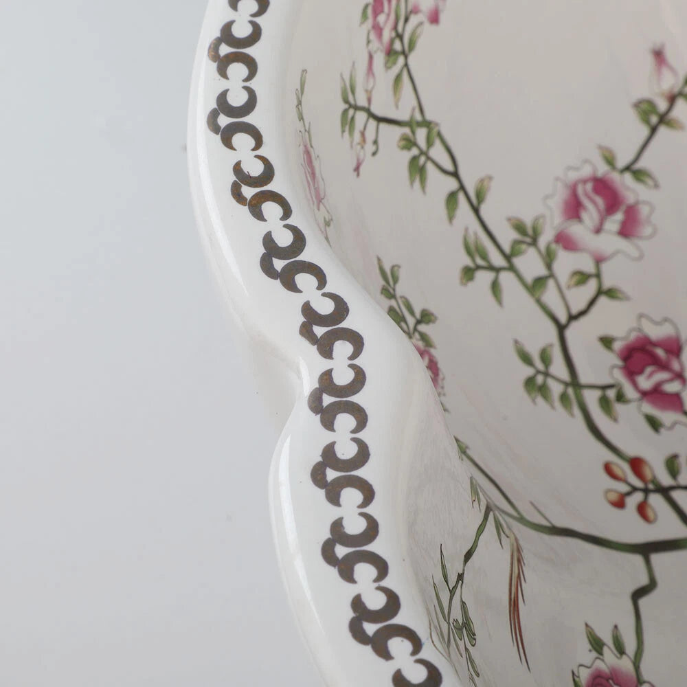 Malvizza Elegante Keramische Waskom – Bloemmotief